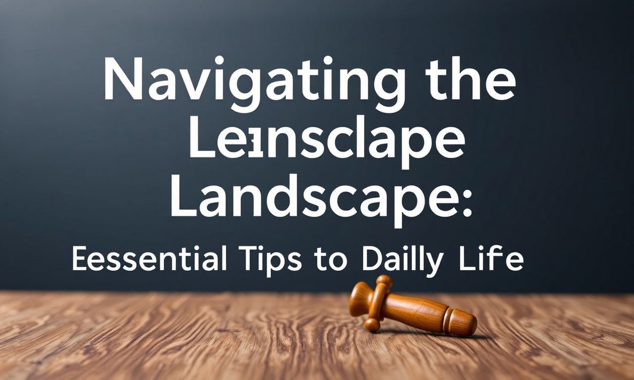 Navigating the Legal Landscape: Essential Tips for Everyday Life