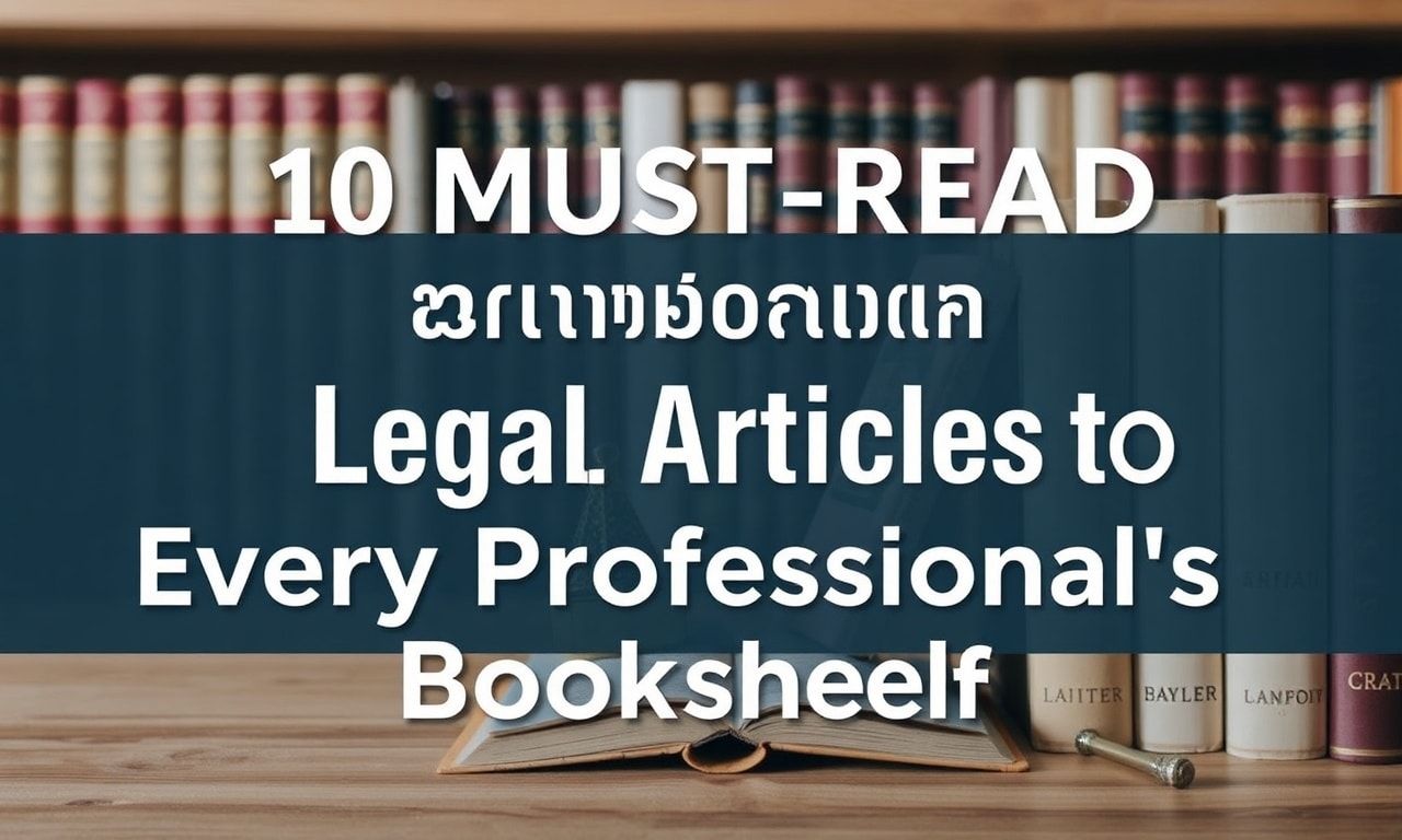 10 Must-Read Legal Articles for Every Professional's Bookshelf