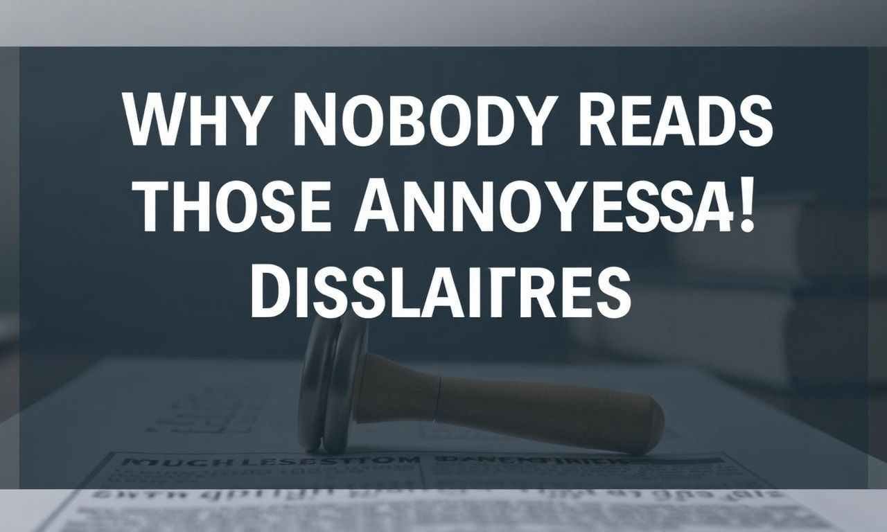 Why Nobody Reads Those Damn Legal Disclaimers (And Why You Should)